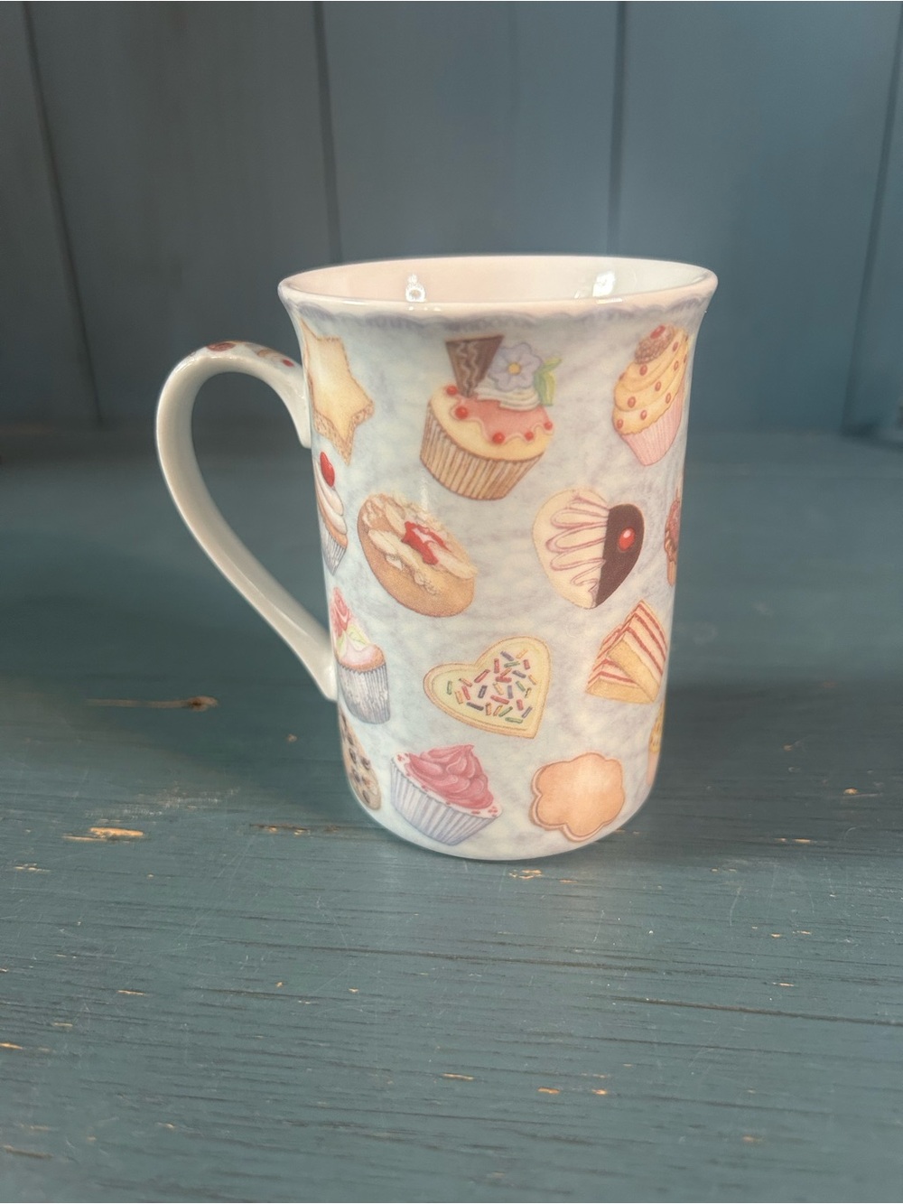 Dessert Pattern Bone China Tea/Coffee Mug in Pastel by Cardew Design | 9oz.